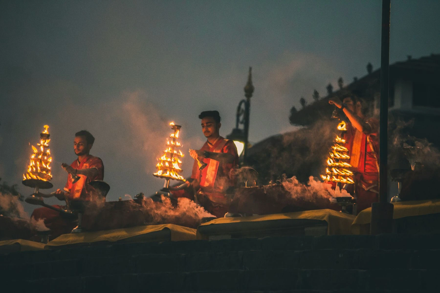 Ghats of Varanasi on the Ganga at dawn