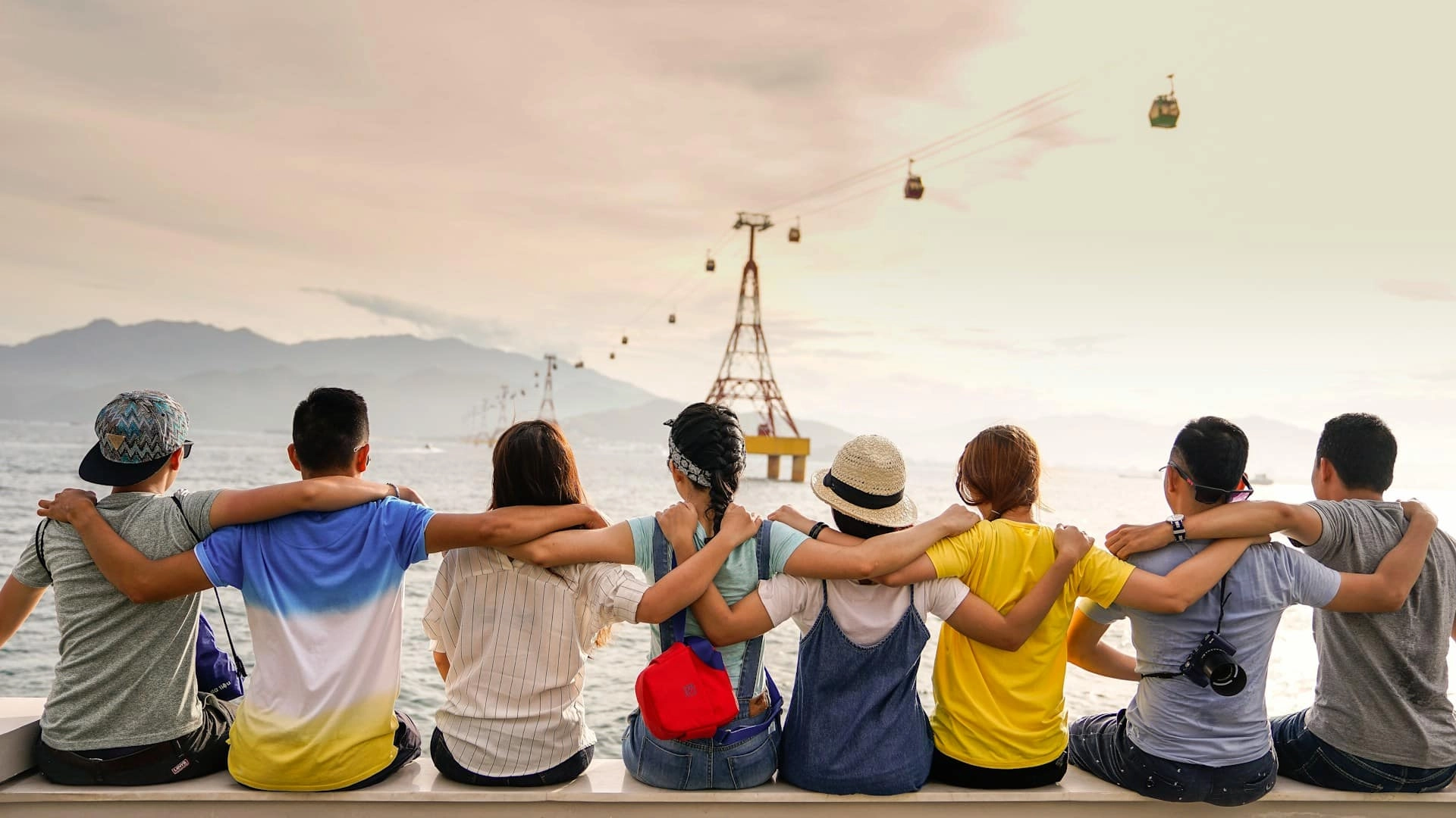 A group of travellers exploring together
